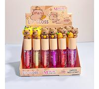 TEMU Una de exhibición que contiene 24 unidades de adorables labiales con forma de , hidratantes, nutritivos dan un acabado radiante