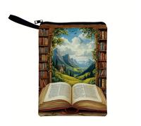 TEMU Una de libro con un diseño de pintura de paisaje, que dice: 'Los libros son del .' un bolsillo externo, lo que la ideal para , educadores, amantes de los libros y a la lectura.