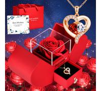 TEMU Una de regalo de rosas con un elegante collar con un colgante de , para regalar a madres, esposas, cercanos o . Ideal para aniversarios de , regalos de fiestas pequeñas y regalos de Día de la .