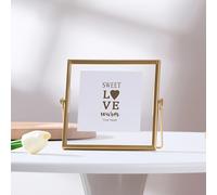 TEMU Una elegante de metal dorado con un panel acrílico transparente - una decoración de mesa interior elegante, un hermoso y decorativo para la decoración del hogar, con un diseño minimalista moderno