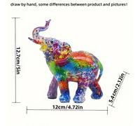 TEMU Una escultura decorativa de resina con forma de elefante de la , colorida y creativa, ideal para decorar diversas en espacios como , el dormitorio, de TV, la estantería y . Es un regalo .