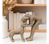 TEMU Una estatua de resina de una niña con un perro, un memorial de artesanal, para la decoración del hogar o . Esta adorable pieza como de curación para de de .