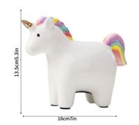 TEMU Una estatua de unicornio de cerámica, un de monedas para recoger dinero y un pieza decorativa de animales. Para decoraciones de Navidad, Halloween y otoño, figuras coleccionables para el hogar.
