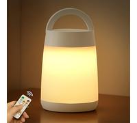 TEMU Una Lámpara de Mesa LED Recargable con Control Táctil, Control Remoto, y de Color. Conexión USB-C Nocturna Portátil con Temporizador, Ideal para Dormitorio, Camping al