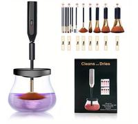 TEMU Una máquina para limpiar pinceles de maquillaje que funciones de limpieza y secado. con 8 fundas, es fácil de usar, ahorra adecuada para la mayoría de los pinceles de maquillaje.