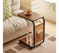 TEMU Una mesa auxiliar de un sofá de almacenamiento de capa, diseñado para ahorrar y con ruedas giratorias de 360°, para tu