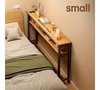 TEMU Una mesita de noche estrecha para en la pared, de 68.58 cm de , con un gabinete de almacenamiento con 2 estantes de diseño moderno que ahorra - Adecuada para salas de estar o oficinas.