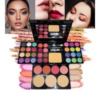 TEMU Una paleta de maquillaje versátil para todo el rostro, que 39 colores, entre 24 de ojos, 4 rubores, 3 polvos, 8 labiales, un de punta, un para de ojos.