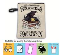 TEMU Una para libro con un bolsillo extra y un cierre , con un inspirador dibujo de un '', es para de los libros, bibliotecarios, profesores y que regresan a .