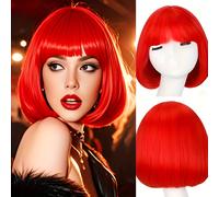 TEMU Una peluca corta y tipo bob con flequillo, ideal para uso diario, juegos , fiestas temáticas y Halloween. Es y versátil, para todas las mujeres para uso diario, festivales de y noches de .