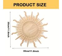 TEMU Una pieza de decoración de pared sin , que mide 11.8 pulgadas, con un espejo diseñado en un estilo bohemio de explosión solar, para mejorar la decoración de un dormitorio de granja, o entrada