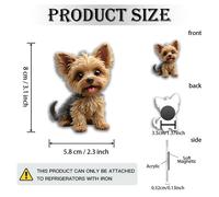 TEMU Una pieza de un imán 2D de acrílico y goma, con un lindo perro - un Yorkshire Terrier de punto de cruz con una de tejido de punto - ideal para entusiastas de , así como para regalos de Navidad y