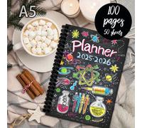 TEMU Una planilla de 2025-2026 con científicos como flascos y , diseñada en un estilo e , para entusiastas de la ciencia y amantes de la estética elegante