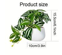 TEMU Una planta artificial verde de 6 pulgadas con , con un contenedor , ideal para decoración de interiores y exteriores. para plantas colgantes, jardines, , fregoneras, decoración del hogar, y .