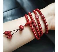 TEMU Una pulsera de con 108 cuentas de oración, una Pixiu y un diseño de , con cuentas redondas de arena dorada , una pulsera