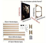 TEMU Una sola marco de fotos de madera , ideal para colgar cuadros, al óleo o pósters en una galería. una tira de estiramiento para decoración de pared, para mejorar el de tu hogar, o oficina.