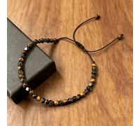 TEMU Una sola pieza de una pulsera de la de piedras naturales de de 4 mm y facetada, diseñada para traer fortuna y . Esta pulsera unisex ajustable tejida a es para ir al trabajo, salidas .