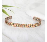 TEMU Una sola pulsera magnética de cobre diseñada para mujeres, un elegante brazalete de cobre para regalos en de San Valentín o de la