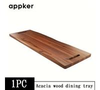 TEMU Una tabla de servir extra grande de madera de acacia con asa - un rectangular ideal para queso, carne, , aperitivos y frutas - un exhibidor y resistente para cocinas y fiestas, fuente de madera