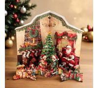 TEMU Una tarjeta retro navideña de una sola pieza con niños, Papá Noel y festivos alegres en un y festivo, que una tarjeta 3D, una para una , una tarjeta de notas y un sobre