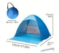TEMU Una tienda de campaña de calidad, rápida de , azul duradera con bolsa de almacenamiento incluida, adecuada para acampar, playa, parque, picnic, uso familiar.