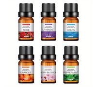 TEMU uno - Conjunto de aceites esenciales premium para difusores, humidificadores, velas y cuidado del cabello - rosa, , , lavanda, , sandalo, naranja , té , limón, , mini