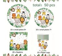 TEMU Vajilla Desechable con Temática de Animales de : Platos de Papel, Vasos, Servilletas y Platos para Postres y Aperitivos para Fiestas de , Halloween, Navidad Temáticos de y