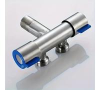 TEMU Válvula de Ángulo de Control Dual de Acero Inoxidable 304 - Una Entrada, Dos Salidas, Interfaz G1/2 para Cocina y Baño