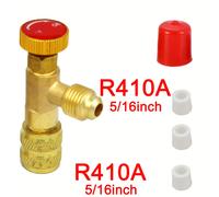 TEMU Válvula de Seguridad de Refrigerante de Latón Premium para R410A y R22 con Adaptadores - No Necesita Energía, Ideal para Sistemas HVAC y Purificadores de Aire, Válvula de Carga, Cobre,