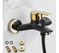 TEMU Válvula mezcladora triple de pared empotrada negra y dorada para ducha, lavabo de baño de tres , inodoro, bañera, con grifo de agua fría y caliente