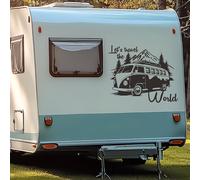 TEMU Vamos a Viajar por el Mundo Pegatina de - La Te Vinilo para Autocaravana, Coche, Vehículo , Camión, SUV, Portátil, Ventana, de Viaje Decoración de Camping