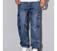 TEMU Vaqueros Cargo Vintage de Americana, Pantalones Casuales de Pierna y Sueltos para /Otoño, Denim de de Algodón y Estilizado, Estilo de Comercio Electrónico Transfronterizo