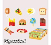 TEMU Varios juguetes de construcción temáticos de snacks, que incluyen bloques de helado, bloques de patatas fritas, bloques de hamburguesas y bloques , son regalos entre los jóvenes.