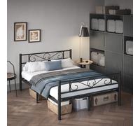 TEMU VASAGLE de Cama , Estructura de Cama de Metal, para Colchn de 140 x 200 cm, Cama de Invitados, Montaje Sencillo, para Habitaciones Pequeñas