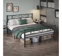 TEMU VASAGLE de Cama , Estructura de Cama de Metal, para Colchn de 160 x 200 cm, Cama de Invitados, Montaje Sencillo, para Habitaciones Pequeñas