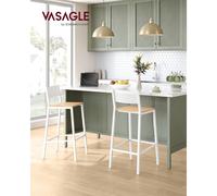 TEMU VASAGLE Taburete de Bar, Juego de 2, Taburetes Altos de Cocina, para Cocina, Comedor, Oficina, Estilo Industrial, y