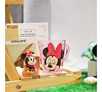 TEMU Vaso de agua transparente de y Minnie Mouse - Vaso de plástico reutilizable de 270 ml (9.15oz) con cara y orejas de Minnie Mouse, y diseño de orejas de , para regalos de , bebidas navideñas