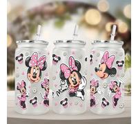 TEMU Vaso de plástico de 16 onzas con el personaje de Disney Minnie Mouse, ideal para café, bebidas, cerveza, leche y (con )