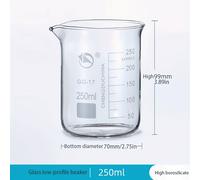 TEMU Vaso de precipitado de vidrio de borosilicato de 250 ml con de medición - Duradero, resistente al , para uso en y cocina, equipo de | Cristalería duradera | de medición