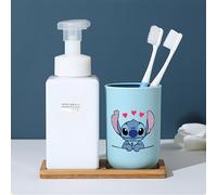 TEMU Vaso Reutilizable de Plástico PP Disney Stitch - Diseño Tierno, Regalo Unisex para Fans de Disney, Artículos de Baño en Pareja | Decoración con | Vaso para 6