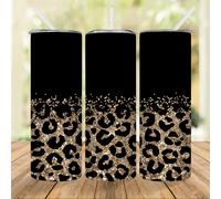 TEMU Vaso térmico de acero inoxidable de 20 oz con diseño de estampado de leopardo ( )