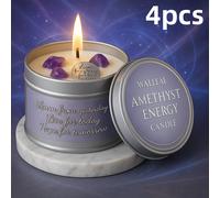 TEMU Vela de Energía de Ámbar Walleaf - Una Vela de Cristal con un Mensaje Elevador: del , el Presente y Aspira al . Un Regalo Ideal para la Meditación y la Armonía