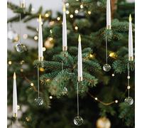 TEMU Velas Navideñas para Árbol de Navidad, Pack de 10 Velas Cónicas Sin Llama con Control Remoto a Pilas LED y Gancho de de Cristal, Ideales para Decoración Navideña y