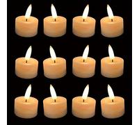 TEMU Velas Tealight LED Negras Inalámbricas a Pilas, Decorativas Románticas de para de San Valentín, Velas de para y Decoraciones Festivas