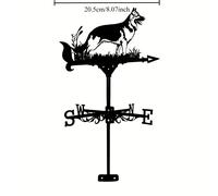 TEMU Velerín de Hierro con Diseño de Lobo de la Pradera, Velerín Decorativo Vertical para Tejados, Jardines, Cobertizos, , Postes de , Invernaderos, Graneros o Cobertizos