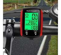 TEMU Velocímetro de Bicicleta LCD con Retroiluminación - Odómetro y Termómetro Digital, Material ABS, Batería de Botón No Recargable, Velocidad, Distancia, , Cardíaca