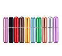 TEMU Vendido en paquete de 10 piezas, Dispensador de perfume metálico mini portátil de 5 ml, Recargable y rociador para maquillaje, unisex, Puede ser regalado