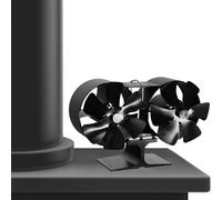 TEMU Ventilador de estufa de madera de aluminio con 12 , acabado , circulación de aire de velocidad, no necesita electricidad, componentes múltiples para chimeneas de madera, gas, pellets, de leña