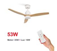 TEMU Ventilador de Techo 132cm con Luz LED, 6 Velocidades, Ruido, Verano/Invierno, con Mando OstarkDom-LEDUNI