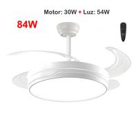 TEMU Ventilador de techo con luz de 84 W, ultra silencioso, invisible, con mando a distancia y retráctiles, función verano-invierno, mando integrado nieve energética F OstarkDom-LEDUNI